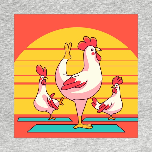 Chicken doing Yoga by Saysaymeme